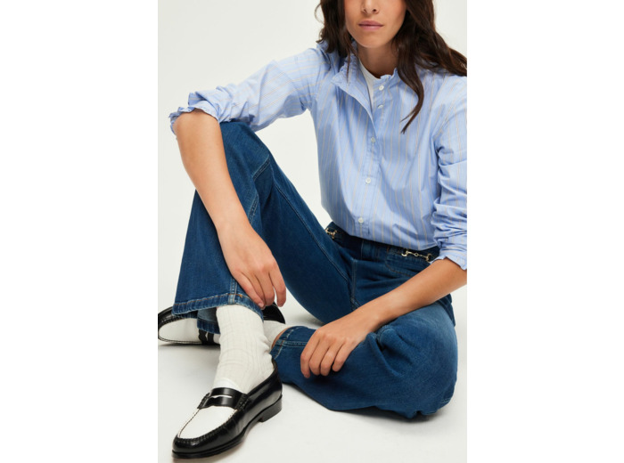 Chemise rayée à col montant - BAIDY