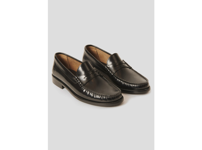 Mocassins Kitty Noir en Cuir De Vache