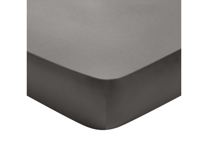 Drap housse Partition Satin de coton Coloris Gris