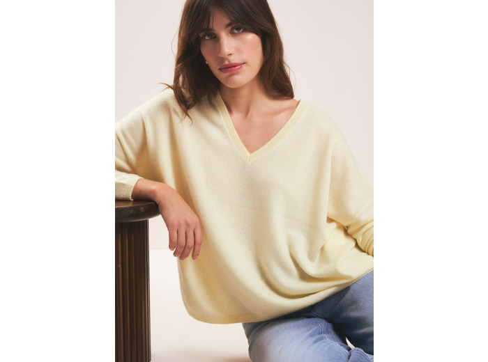 Pull en 100% cachemire à Col V