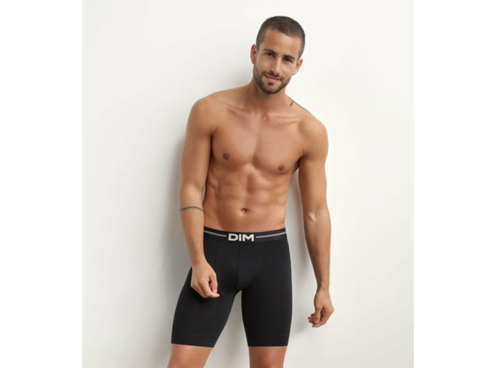 Boxer long homme en coton modal Noir Dim Icons Essentiel