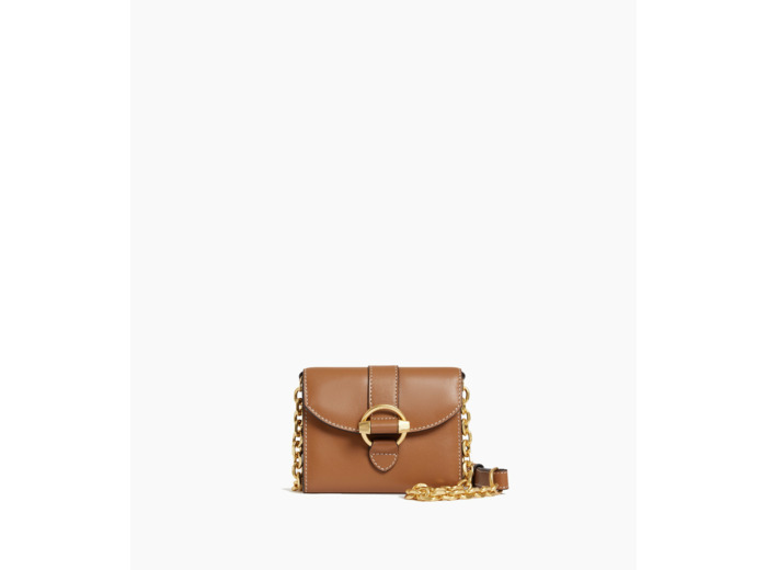 Porte cartes à bandoulière amovible Pia en cuir lisse