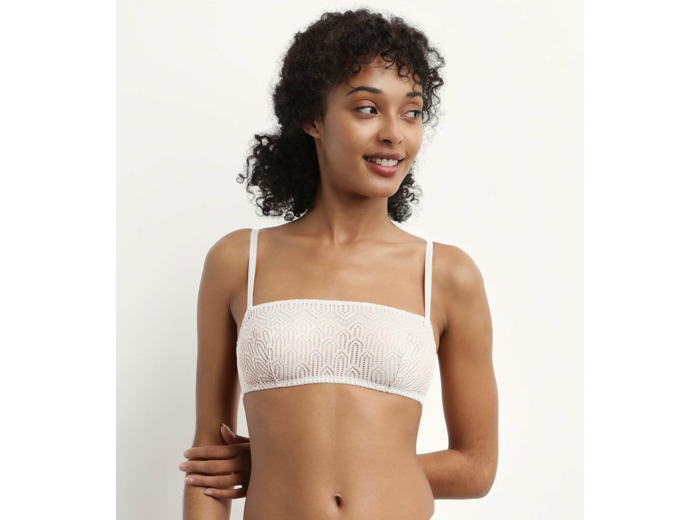 Bralette sans armature en dentelle graphique Nacre Mod de Dim