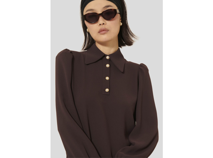 Top Tonio Chocolat en Polyester