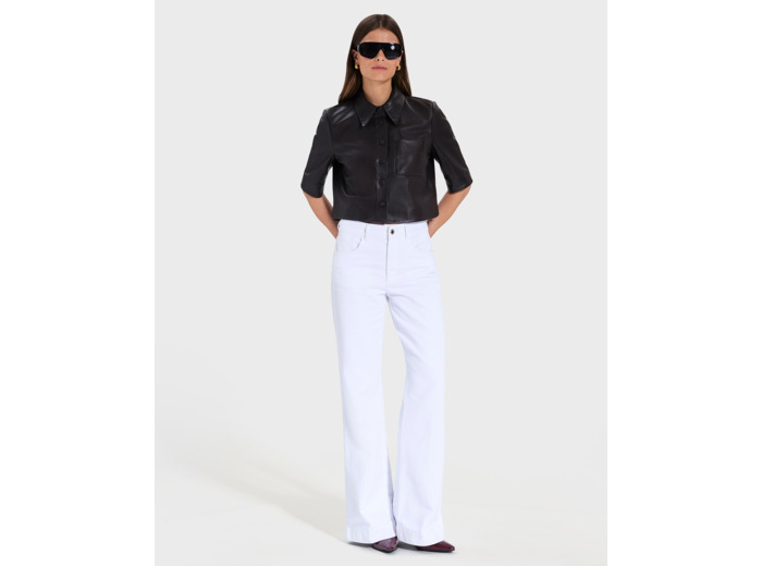 Chemise Celina Chocolat en cuir