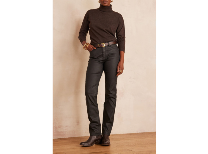 Jean slim enduit en coton ANETTE