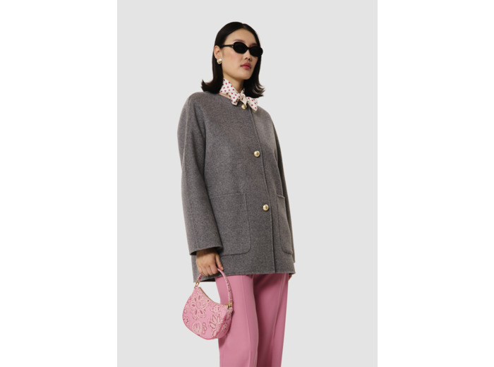 Manteau Milano gris en laine double face