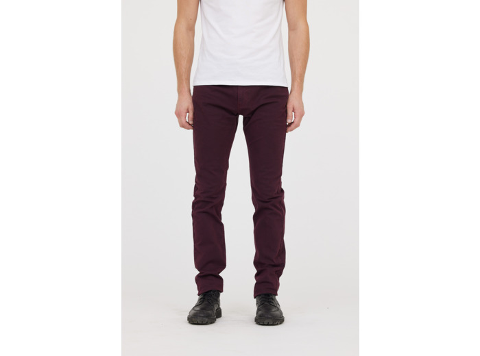 Pantalon faux uni, straight fit, taille medium haute,jambe ajustée