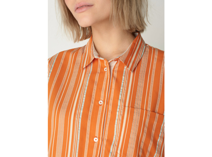Chemise hilda rayures orangees