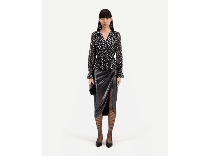 Top Noir Avec Cœurs Argentés black silver