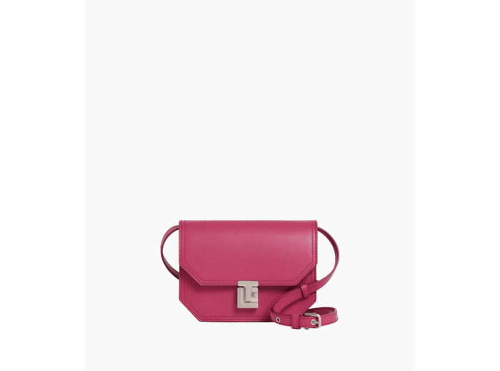 Petit sac bandoulière Rose en cuir lisse