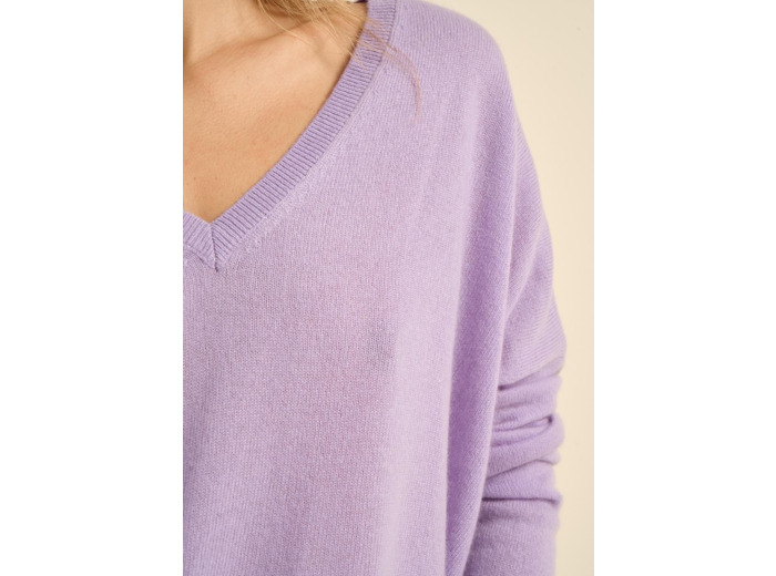 Pull en 100% cachemire à Col V