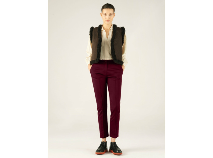 Pantalon droit bordeaux