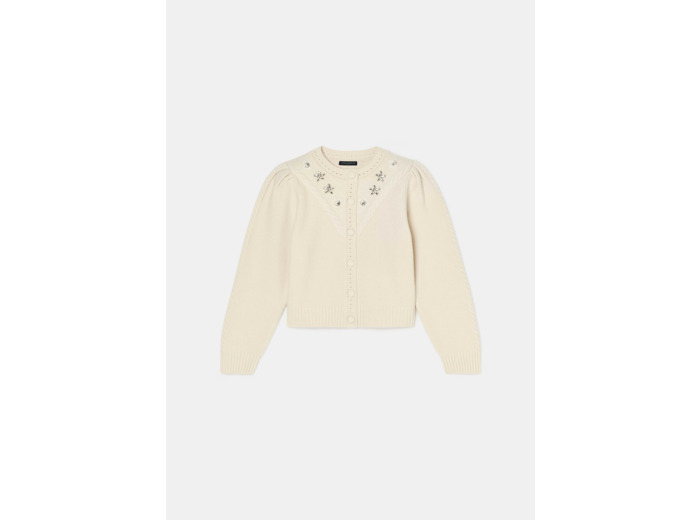 Gilet Gustave Ecru en Laine Merinos Extrafine