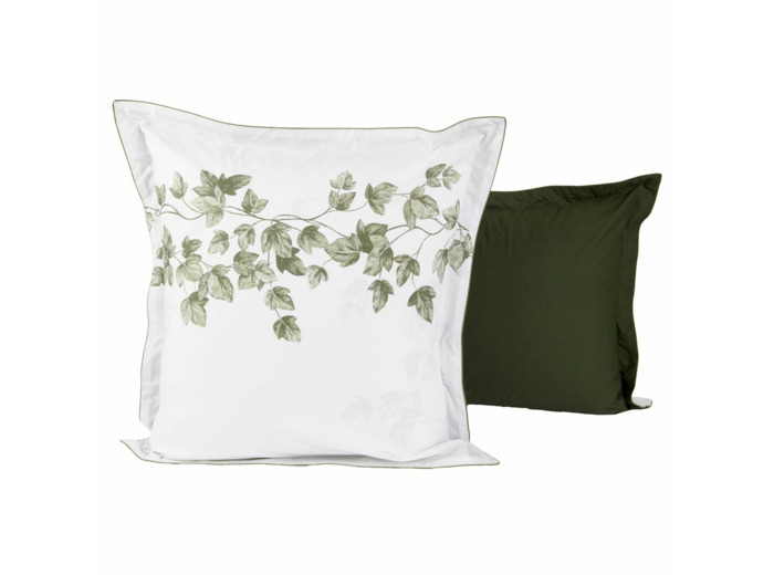 Taie d'oreiller Lierre | Percale de coton | Tradition des Vosges