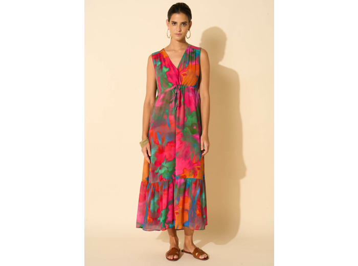 Robe longue imprimée sans manches