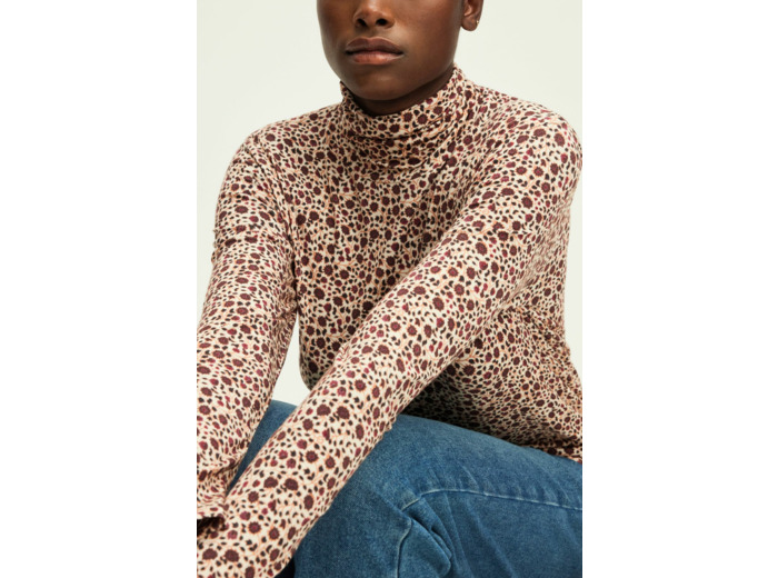 T-shirt imprimé à col roulé - AMELIE