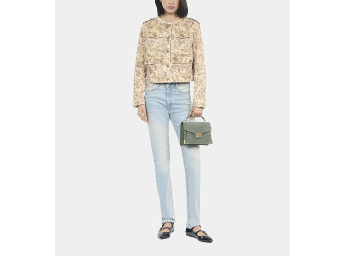 Veste Imprimé Fleuri beige