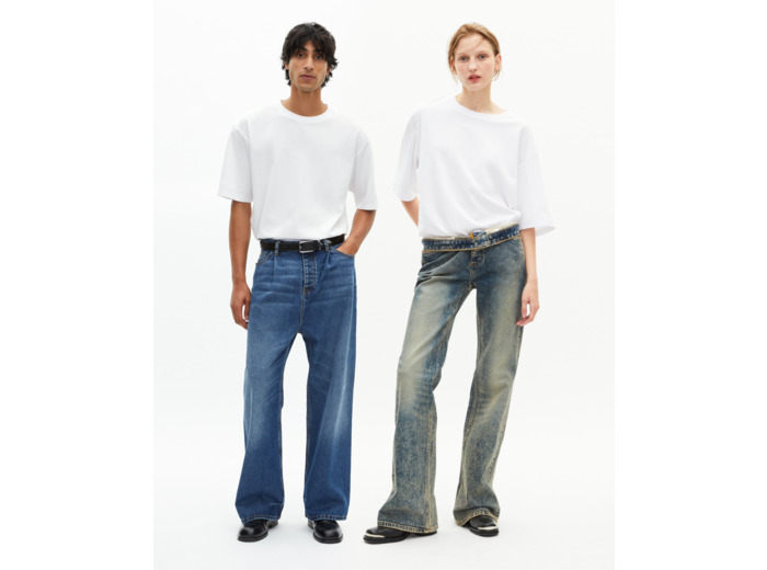 T-shirt mixte large uni blanc white