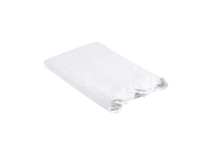 Drap plat Héloïse percale 80 fils brodé | Tradition des Vosges