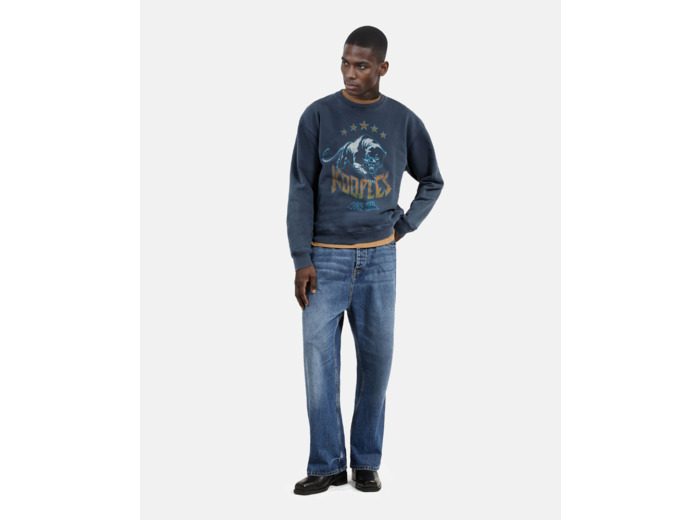 Sweat avec print washed navy