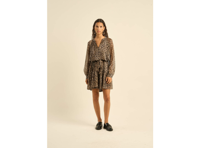 Robe courte imprimée léopard