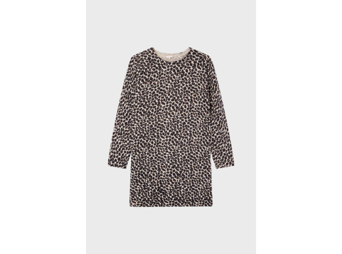 Robe léopard courte en laine - SEVANE