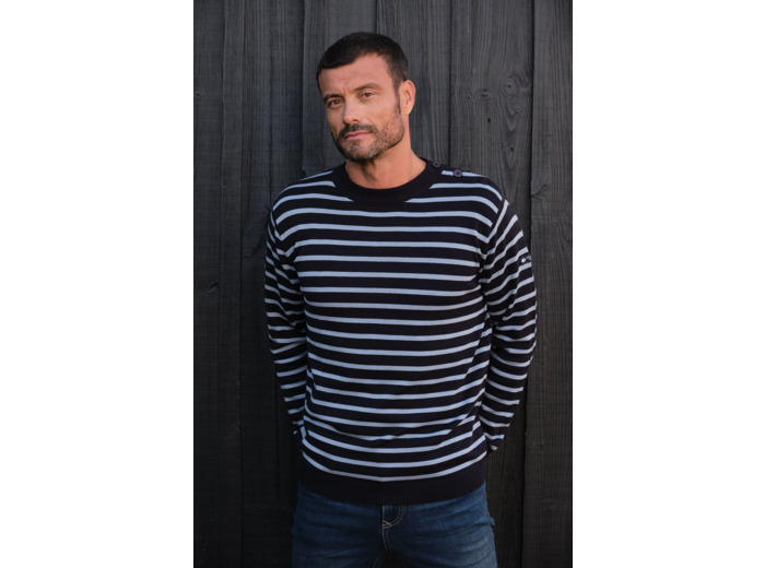 Pull homme rayé col rond Francis