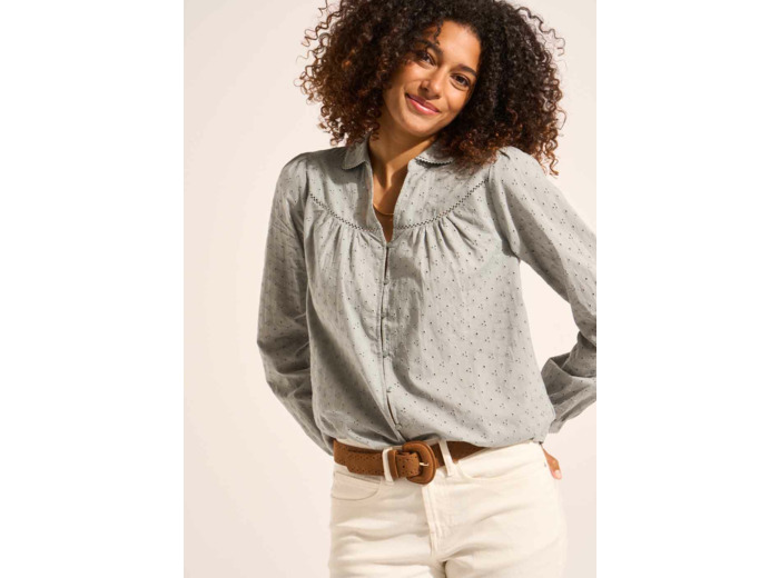 Chemisier en coton avec petites broderies anglaises