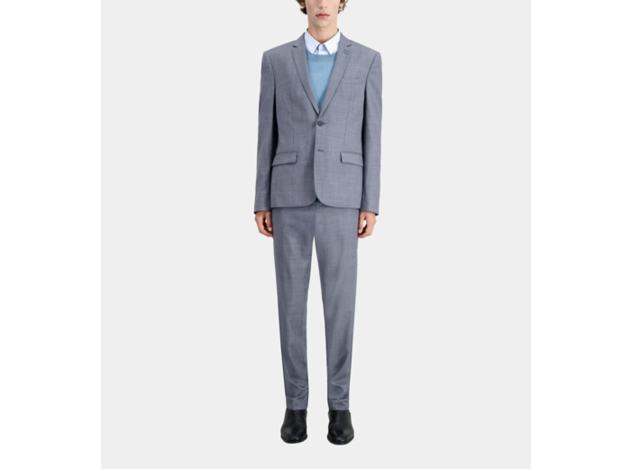 Veste de costume fit crante light blue