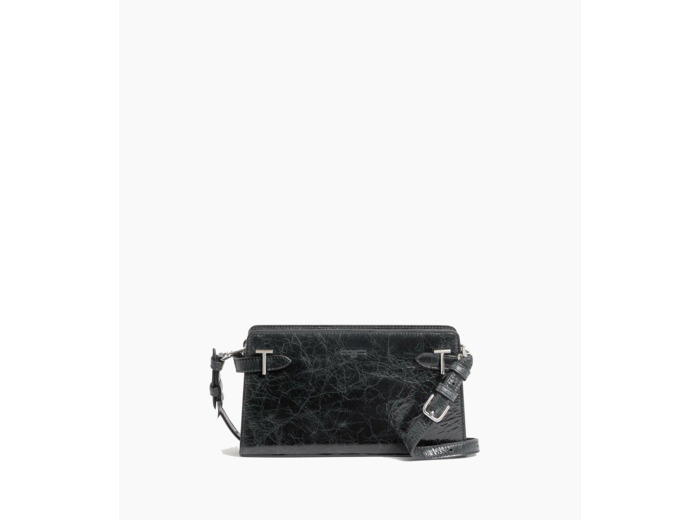 Petit sac bandoulière Emilie en cuir froissé