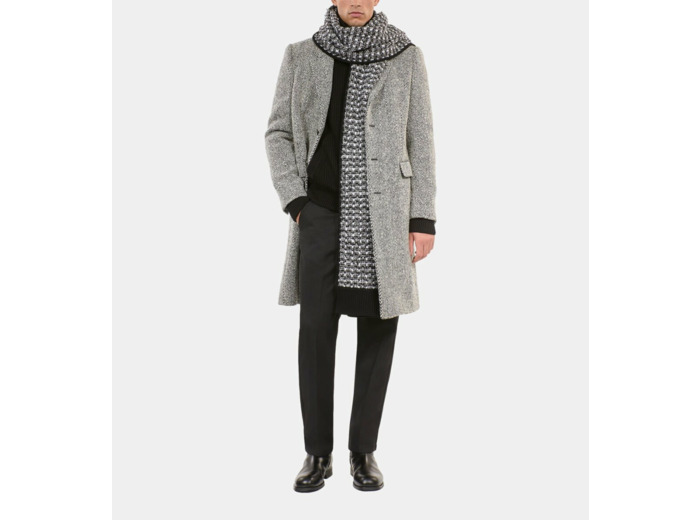 Manteau Long Chevron Noir Et Blanc black white