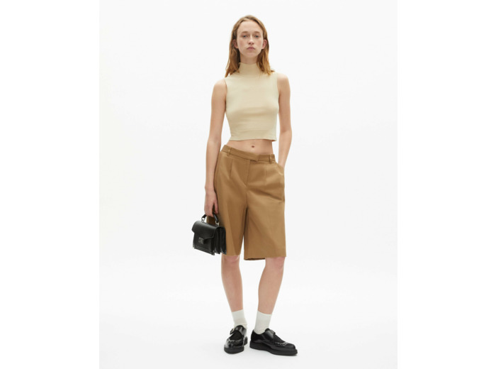 Bermuda uni en coton brown