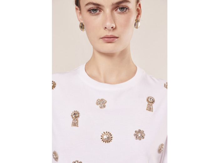 T-Shirt Tarasunkey Blanc en Coton