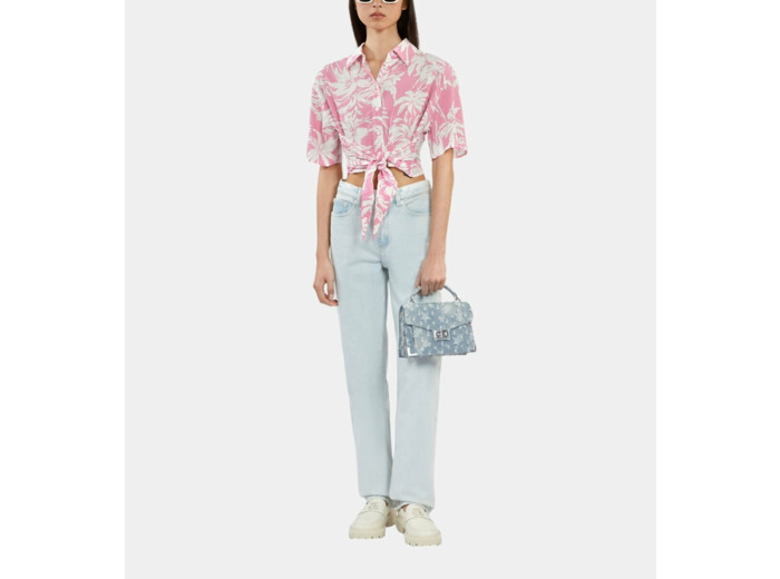 Chemise Imprimée Manches Courtes pink-white
