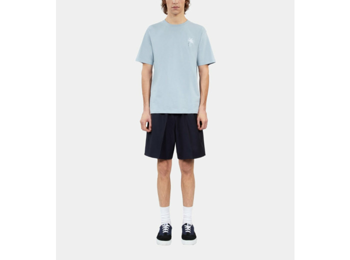 T-Shirt Bleu Ciel Avec Broderie Palm Tree lavender