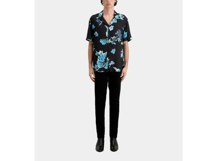 Chemise A Manches Courtes Col Classique black blue