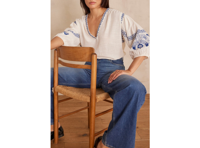 Blouse SALLY en coton brodée