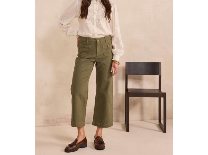 Jean large et cropped en coton mélangé MAE