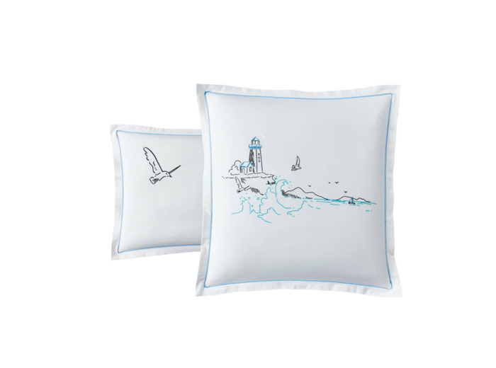 Taie oreiller brodée | Collection Phare | Tradition des Vosges