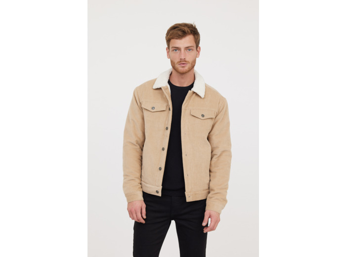 Veste en velours avec intérieur et col en sherpa