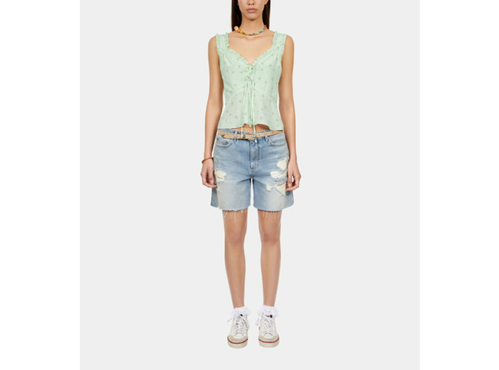 Top Imprimé Avec Volants green
