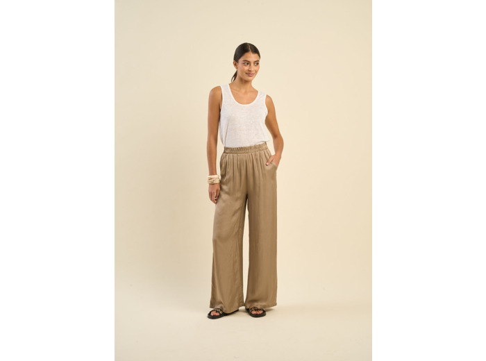 Pantalon large en satin
