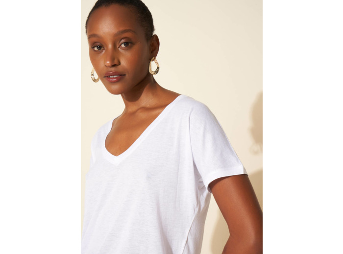 Tee-shirt oversize col V