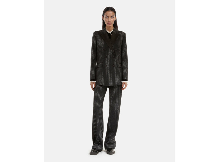 Veste de smoking ample revers satin black