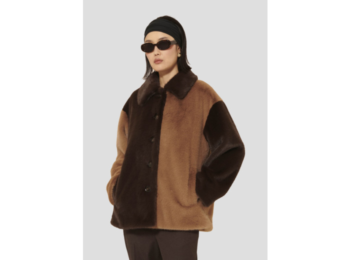 Manteau Magritte Chocolat en Polyester