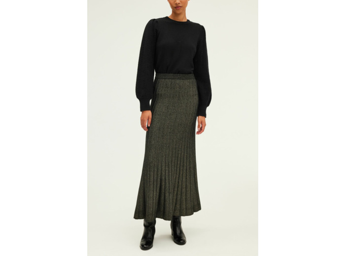 Jupe midi à côtes et lurex - CLAIRETTE