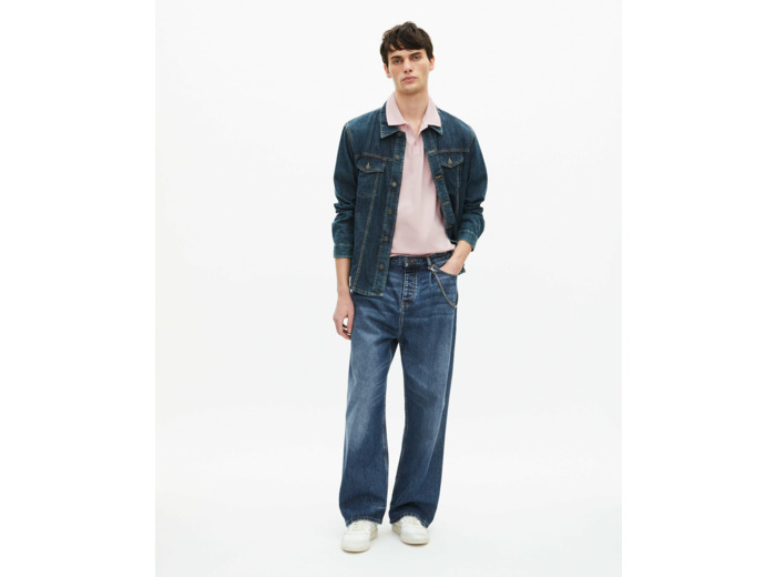 Polo manches courtes avec broderie blason lila
