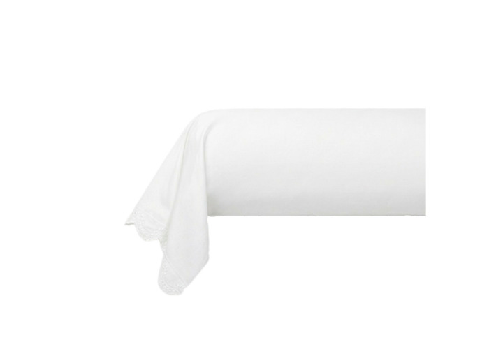 Taie traversin Héloise | Percale brodée | Tradition des Vosges