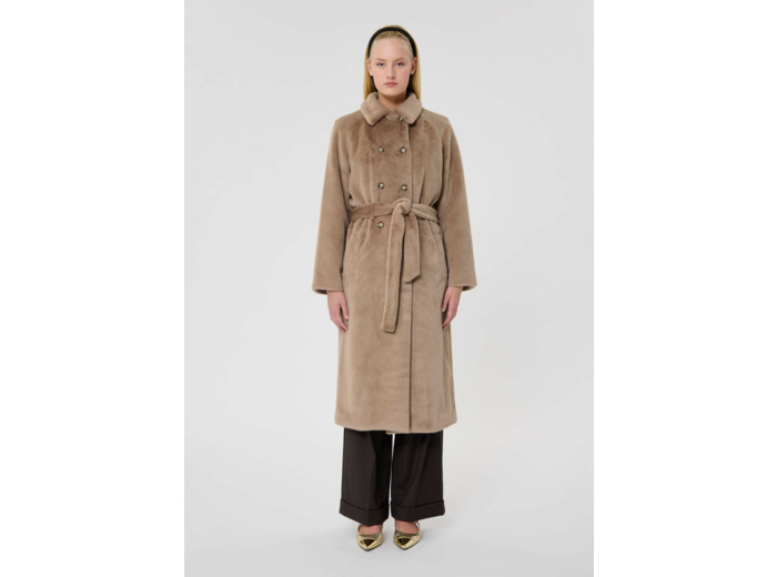 Manteau Isotta Noisette en Polyester
